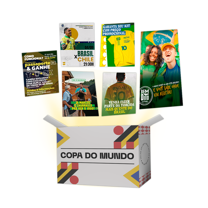 Pacote Copa do Mundo: 5 artes para Instagram + 1 Reels